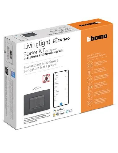 KIT Starter Luci ed Energia Bticino LivingLight Antracite L1010KIT