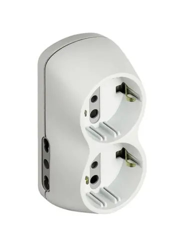 B4 adapter 2 bypass sockets 2 German socket and 16A plug white S3614D