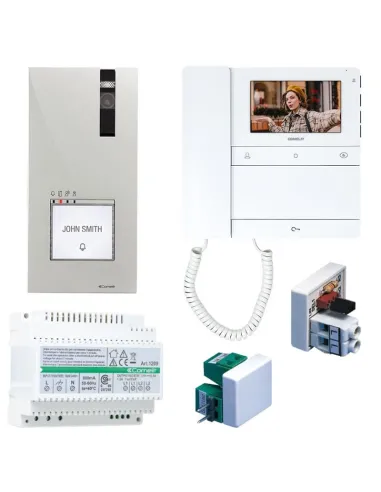 Comelit 2-wire single-family video intercom kit with Mini and People PL8461M video intercom