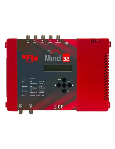 FTE TV control unit with 32 programmable filters 6 MIND32M inputs