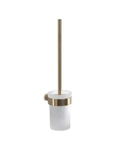 Wall mounted toilet brush holder Gedy Pirenei matte gold glass PI33-88