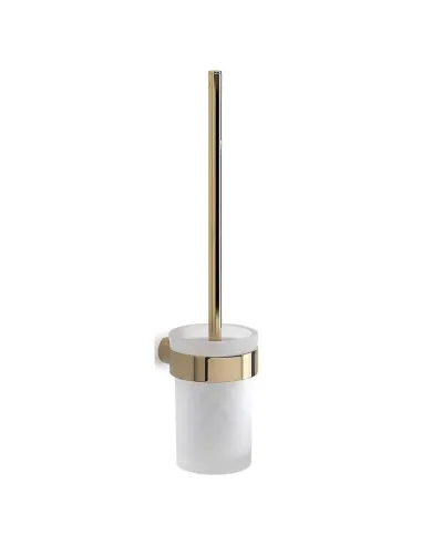 Wall mounted toilet brush holder Gedy Pirenei polished gold glass PI33-87