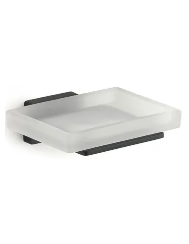 Gedy Atena wall mounted soap dish matt black and glass 4411-13