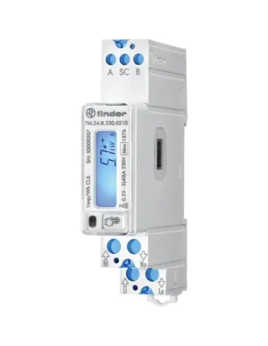 Contatore di energia Din Monofase Finder 40A MID con NFC e RS485 7M2482300210