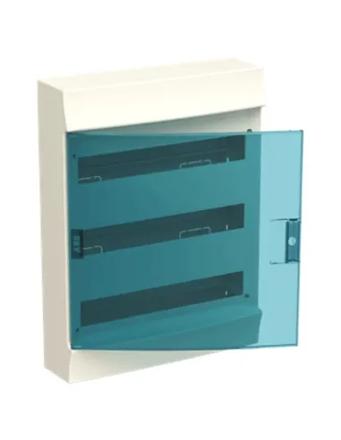 Centralino ABB a parete 54 moduli IP41 porta blue petrol bianco 3 file 41P18X32