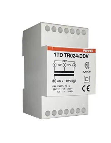 Trasformatore Perry 24VA uscite 12-12-24V 3 DIN IP40 1TDTR024/DDV