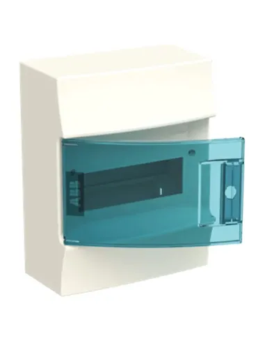 Centralino ABB da parete 8 moduli IP41 porta blue petrol bianco 41P08X12