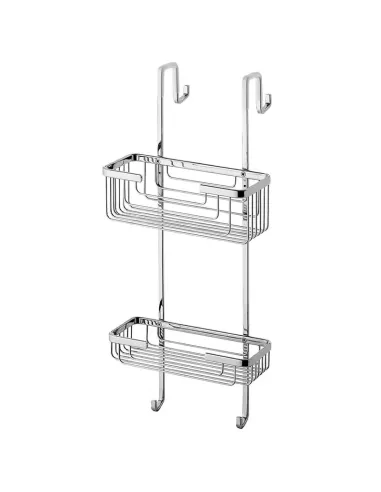 Gedy rectangular shower soap holder 2 shelves polished chrome 5683-13