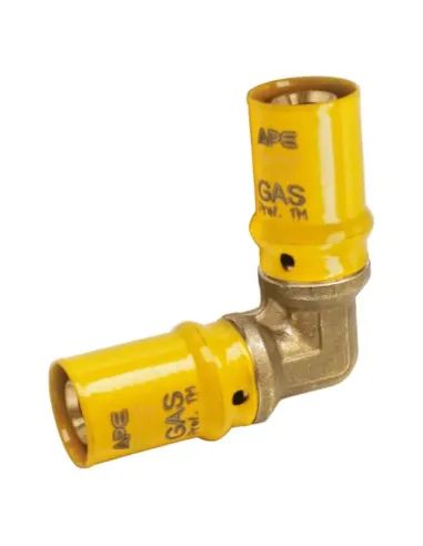 Ape gas elbow fitting 20x20 mm in brass 3AP6510020