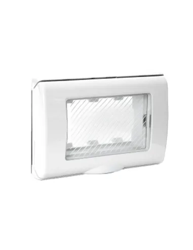 Placca Stagna per Serie Ave Sistama 45 con coperchio IP55 3 Moduli Bianco 45SP43BN