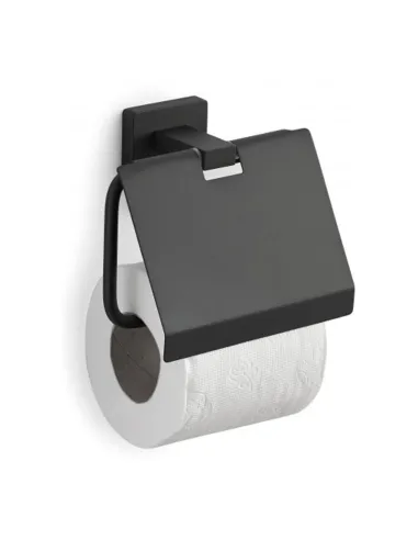 Gedy Atena wall-mounted toilet roll holder covered in matt black 4425-14