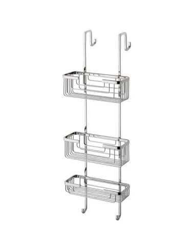 Gedy rectangular shower soap holder 3 shelves polished chrome 5684-13