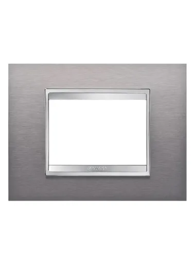 Gewiss Chorus LUX 3P brushed stainless steel plate GW16203MI