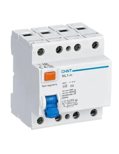 Pure residual current circuit breaker Chint NL1-63 40A 4P 30MA Type AC 4 Modules 200224