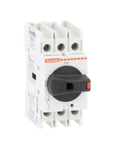 Lovato 16A three-pole disconnect switch, din guide GA016A