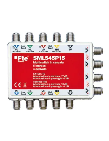 Multiswitch in cascata FTE 5 IN e 4 Derivate 15 db SML545P15