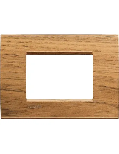 Bticino Livinglight 3-module square plate in walnut color LNA4803LNC