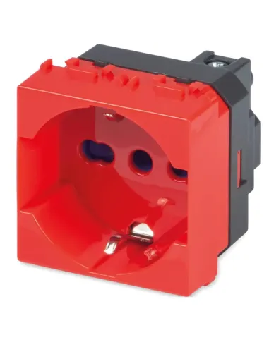 Schuko Master MIX bypass socket 2P+E red 21170R