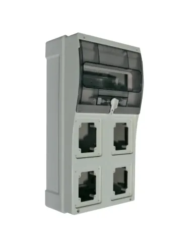 Palazzoli construction panel with 4 sockets and 10 DIN 579824 modules