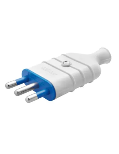 Gewiss 16A large straight plug, white color GW28005