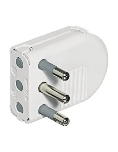 Bticino Space-saving plug 16A white adjustable cable S2496TAE