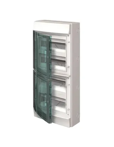 ABB gray wall-mounted switchboard 48 modules with IP65 door 65P12X42