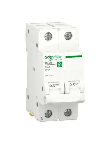 Schneider thermomagnetic switch 32A 1P+N 4.5 kA 2M R9F37632