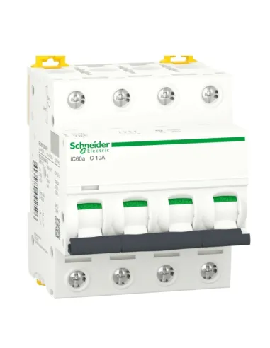 Interruttore magnetotermico Schneider 4P 10A 4,5KA C 4 moduli A9F64410