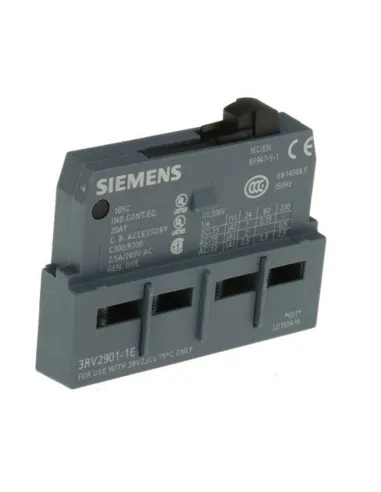 Interruttore ausiliario Siemens frontale 1L+1R per serie RV2 3RV29011E