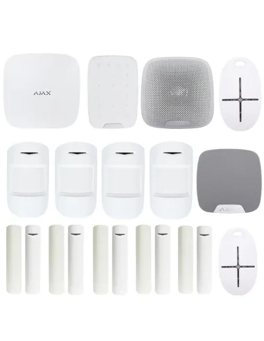 Kit Antifurto Ajax Wireless con centrale Hub2 plus 4G 2 SIM WI-FI Bianco