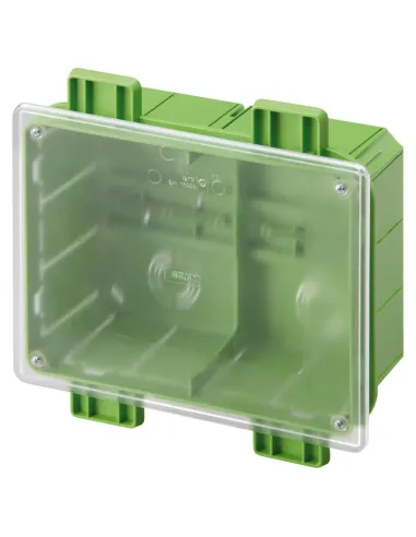 Junction and connection box - Built-in - Transparent cover - Green Wall - Dimensions 196X152X75 GEW GW48126PM