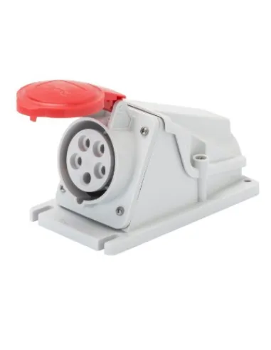 Fixed Wall Socket 90° - Ip44 - 3P+N+T 16A 380-415V 50/60Hz - Red - 6H - Screw Wiring GEW GW62482