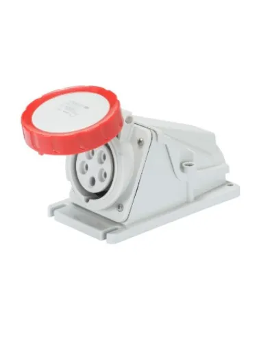 Fixed Wall Socket 90° - Ip67 - 3P+T 16A 380-415V 50/60Hz - Red - 6H - Screw Wiring GEW GW62504