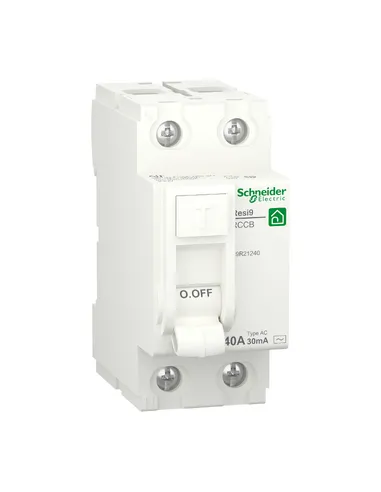 Residual Current Circuit Breaker (RCCB), Resi9, 2P, 40 A, 30 mA, Type AC SNR R9R21240