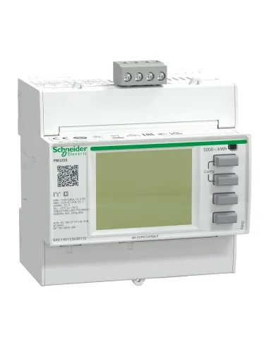 Multimeter PM3255 - CT connection - THD, Alarms - 2IN/2OUT- Modbus SNR METSEPM3255