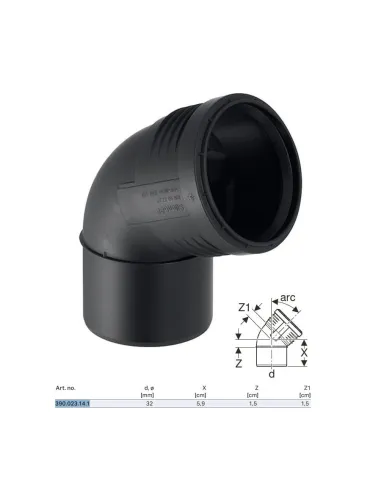 Built-in curve Geberit SILENT-PP a 67,5° ø32 mm 390.023.14.1