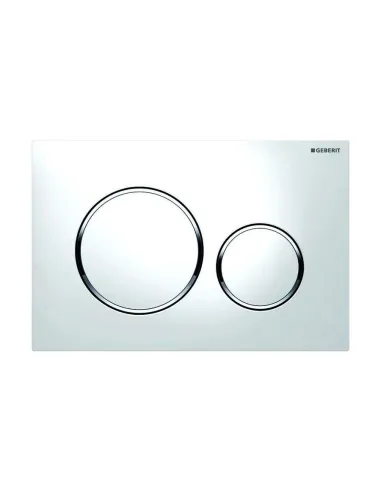 SIGMA20 placca di comando per risciacquo a due quantità, placca e tasti colore bianco, anelli design finitura cromo 115.882.KJ.1