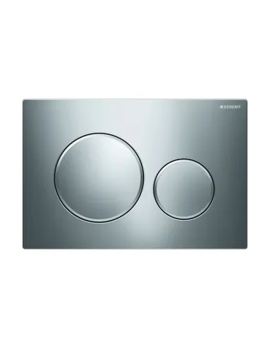 SIGMA20 dual flush flush plate, chrome finish plate and buttons, satin chrome finish design rings