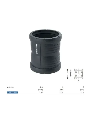 Geberit Silent-Pro double glass sleeve ø110 mm 393.516.14.1