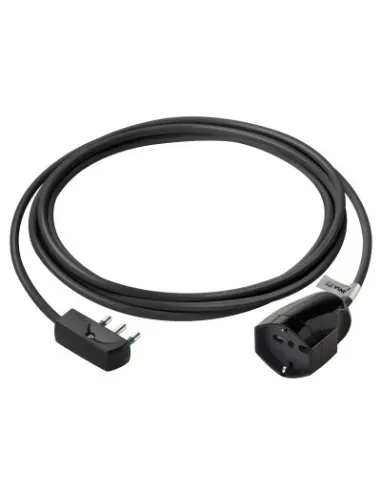 Prolunga Elettrica 16A 3 Metri Nero con Spina Piatta 16A e Presa Universale 16A - VIW 0P32381