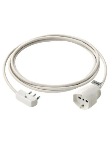 Prolunga Elettrica Lineare 16A 3m Bianco con Spina Piatta 16A e Presa Universale 16A - VIW 0P32381.B