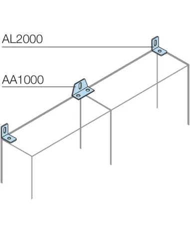 Staffa per fissaggio a parete di 2 strutture affiancate ABB AA1000