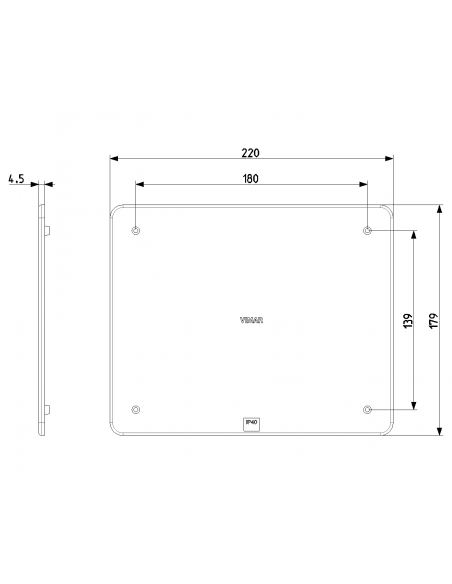 Vimar - Cassetta di derivazione da incasso PT10 con coperchio V70