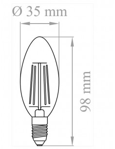 Lampadina Led E14 Potenza 4 Watt 320 Lumen A+ - Produzione e vendita online  di Paralumi e Lampadari artigianali.