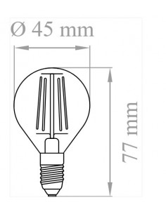 Lampo FL60E27BN Lampada LED 8W E27 Vintage Trasparente, Luce Naturale,  4000K, Resa 75W, 1055 Lumen, Goccia, Luce a 300 Gradi