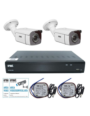 KIT Videosorveglianza Urmet AHD 1080N 8 canali con 2 Telecamere 1097/818