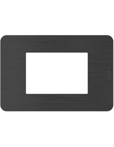 Bticino MatixGO Effects cover plate 3 modules Black Nick JA4803EN