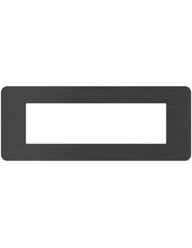 Bticino MatixGO Effects cover plate 7 modules Black Nick JA4807EN