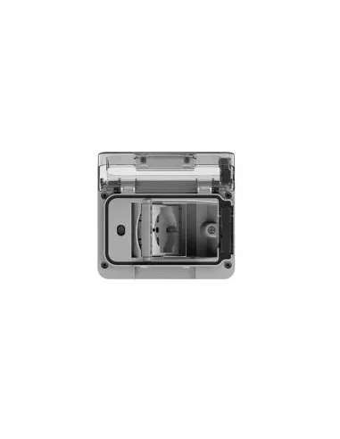 Schuko socket 4Box WIDE IP55 RAL7035 with Schuko and bivalent 4B.W.RAL.015