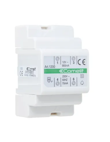 Comelit transformer with primary 230V secondary 12V AC / 15 VA for continuous use